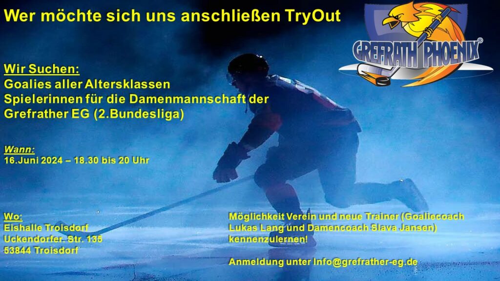 Goalies & Spielerinnen für Damen-Mannschaft gesucht! – Grefrather EG lädt zum TryOut